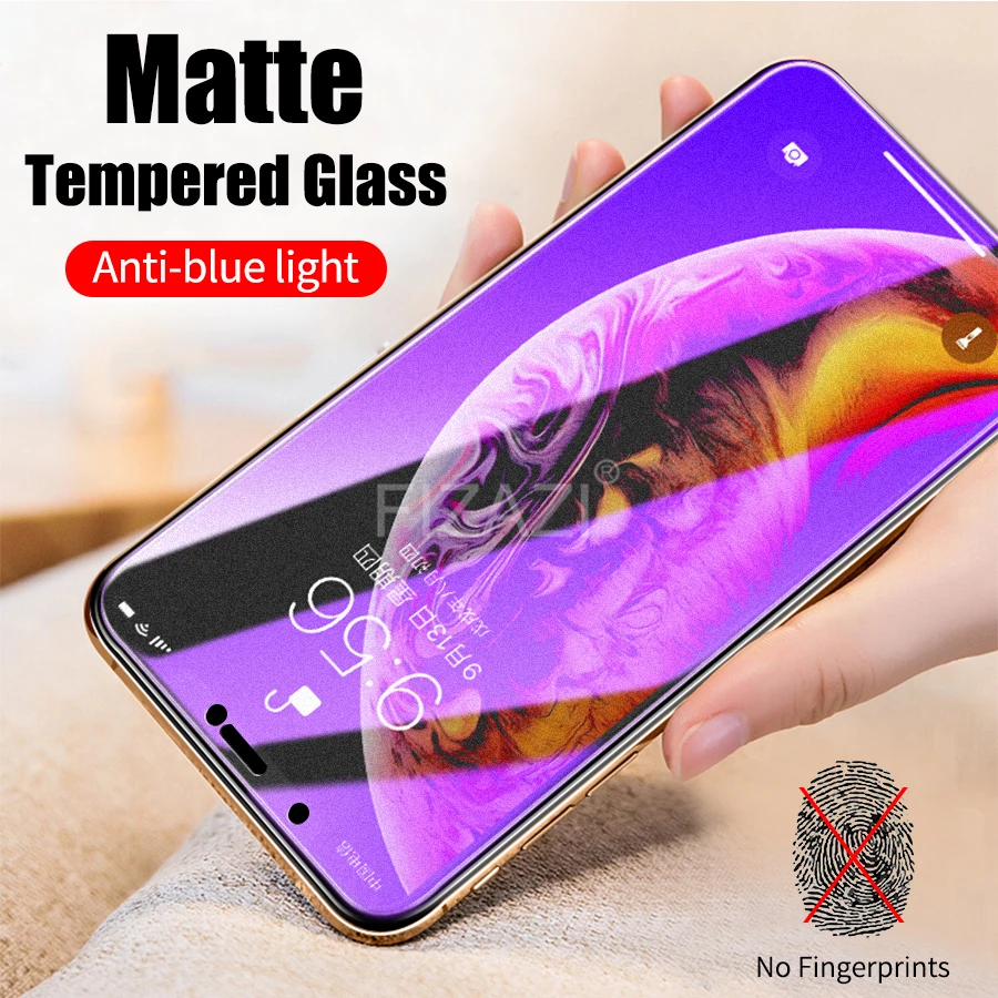 9H анти-синий луч света матовая защитная пленка для экрана iPhone X XR XS Max закаленное