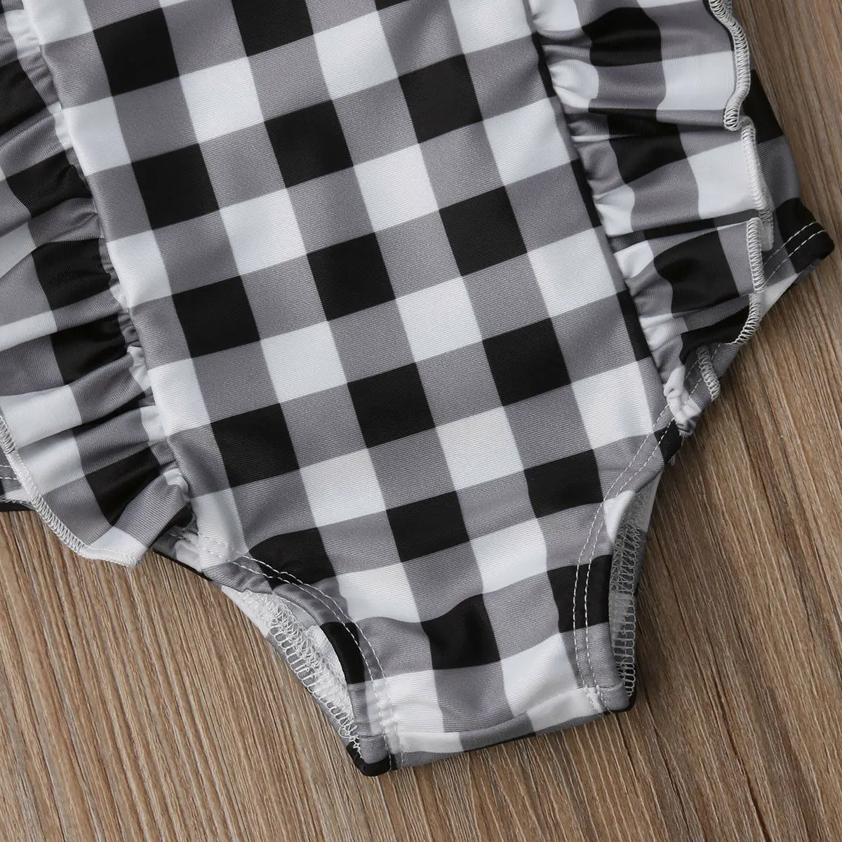 Детский купальный костюм для серфинга милый клетчатый комбинезон без рукавов с