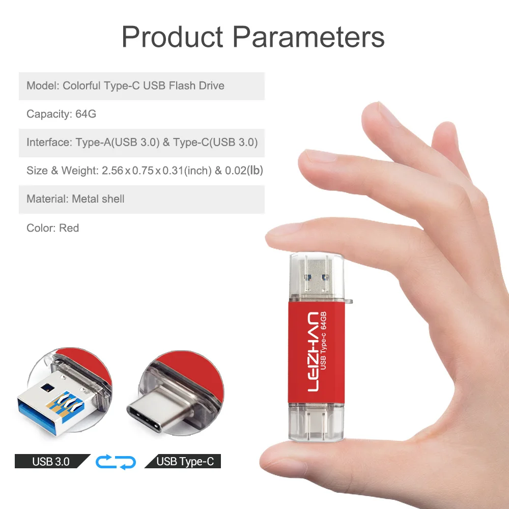 128 ГБ usb флеш накопитель leizhan type c 256 высокоскоростной tipo 3 0 64 32 16 ГБ|USB