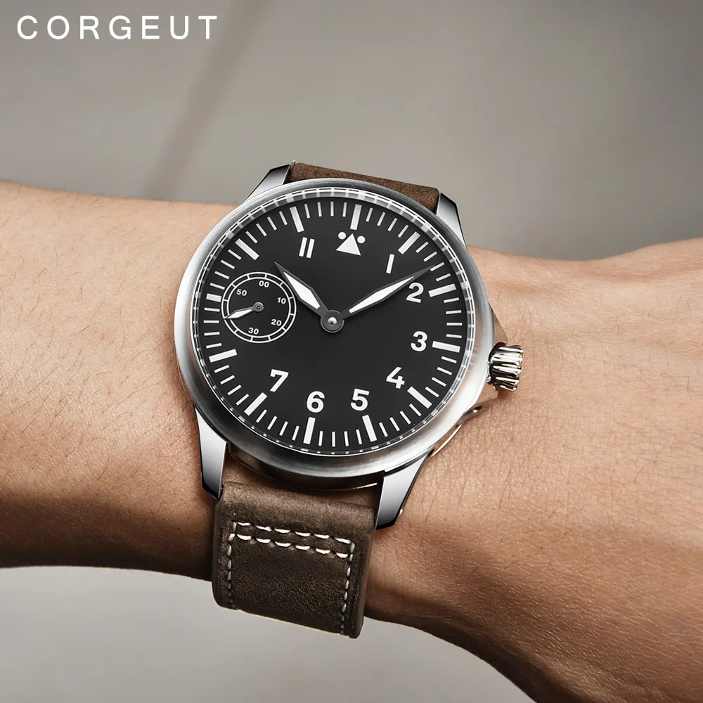 Часы мужские механические с кожаным ремешком 17 драгоценностей|wristwatch|wristwatch