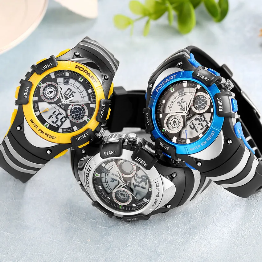 POPART детские часы секундомер ежедневный будильник светодиодный цифровой