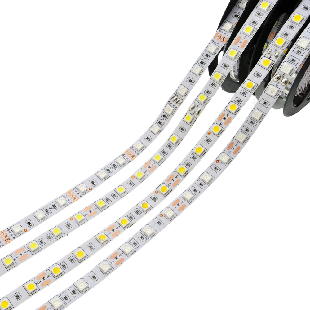 Светодиодная лента 5050 RGB, 12 В, гибкая, для украшения дома, освещение SMD 5050, водонепроницаемая светодиодная лента RGB/белый/теплый белый/синий/зеленый/красный