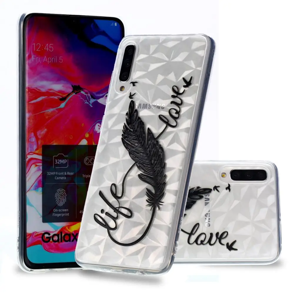 Роскошный чехол для телефона из ТПУ с алмазным узором samsung A30 A40 A50 цветочным
