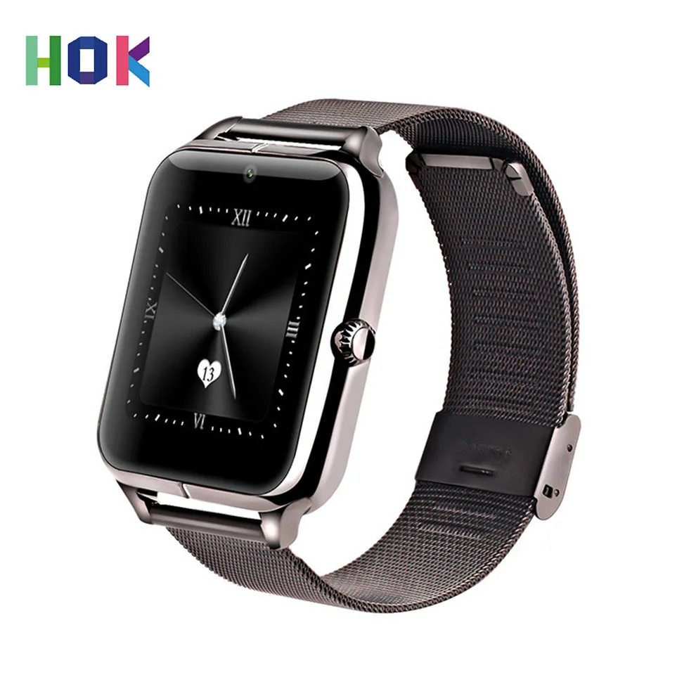 HOK умные часы для мужчин Android Bluetooth с камерой SIM TF карта ISO Z50 Z60 GT08 золотые мужские