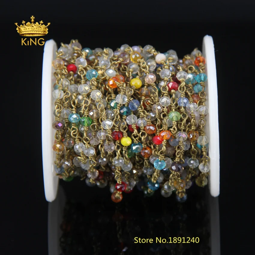 5 м маленькая Радужная стеклянная Хрустальная покрытая бронзовой проволокой