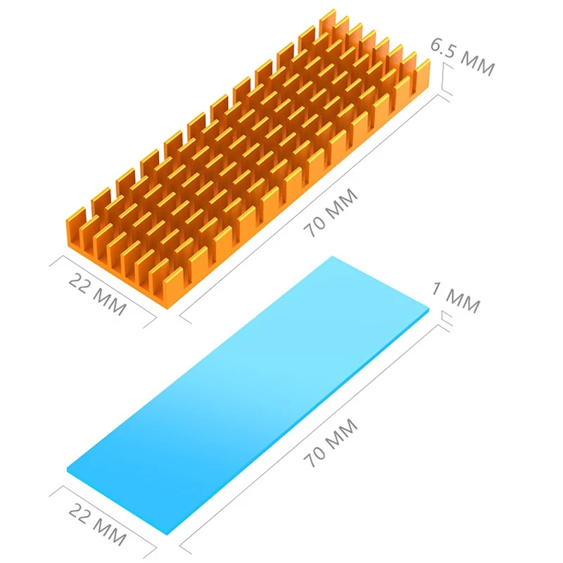 Алюминиевый радиатор M.2 теплоотвод теплопроводящий клей для Ngff Nvme Pcie 2280 Ssd