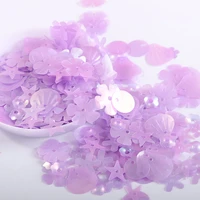 10gpack 3 14mm matte purple star flower plum shell shapes sequins paillettes wedding decoration confetti glitter accessories