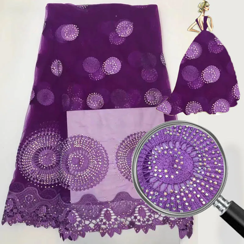 5 yardsHigh Quality 2018 Pearls Embroidered Guipure African Lace Fabric Tulle Rhinestone French Nigerian Fabrics gre | Дом и сад