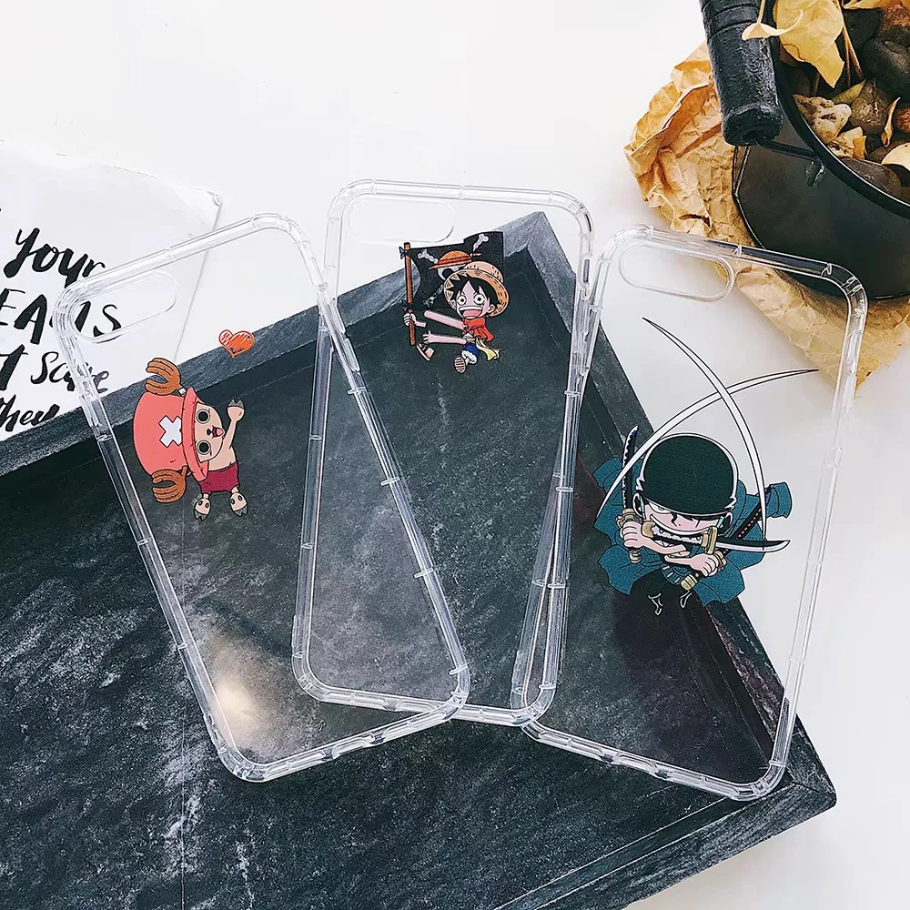 Japan ONE PIECE Tony Chopper Luffy Zoro Phone Case For iPhone X XS MAX XR Trend Anime 6 6s 7 8 Plus Soft Transparent TPU cover |