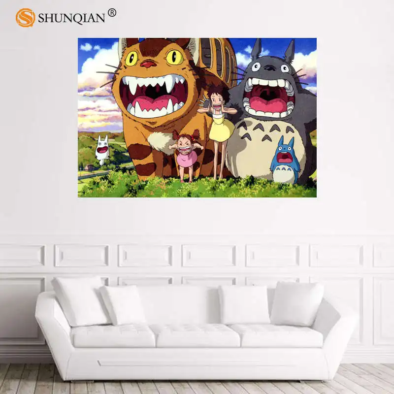 Хорошо все Studio Ghibli персонаж плакат Обычная сатиновая печати плакатов ткань