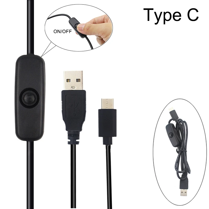 Raspberry Pi 4 Model B USB Type C Charging Cable with ON/OFF Button 3A 1M Power for Android Phone | Компьютеры и офис