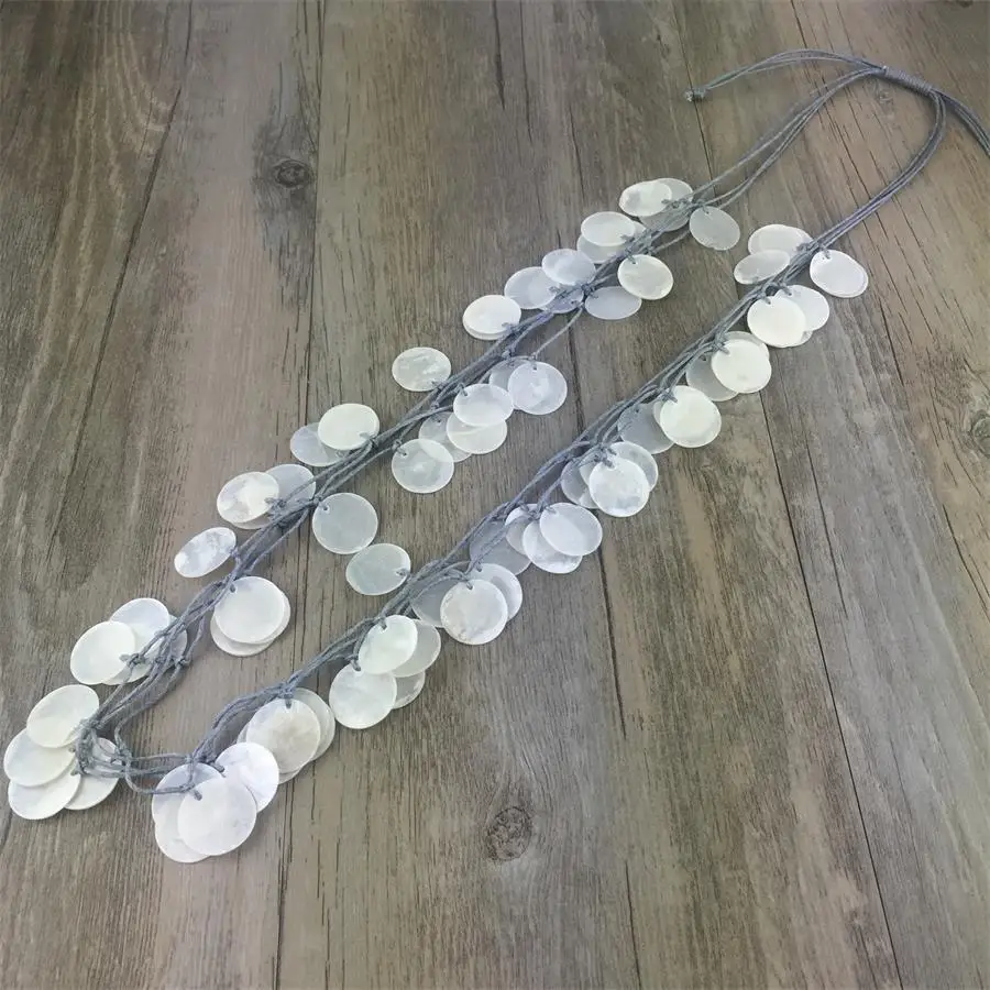 Новые многослойные строка оболочки кулон Цепочки и ожерелья s для Для женщин