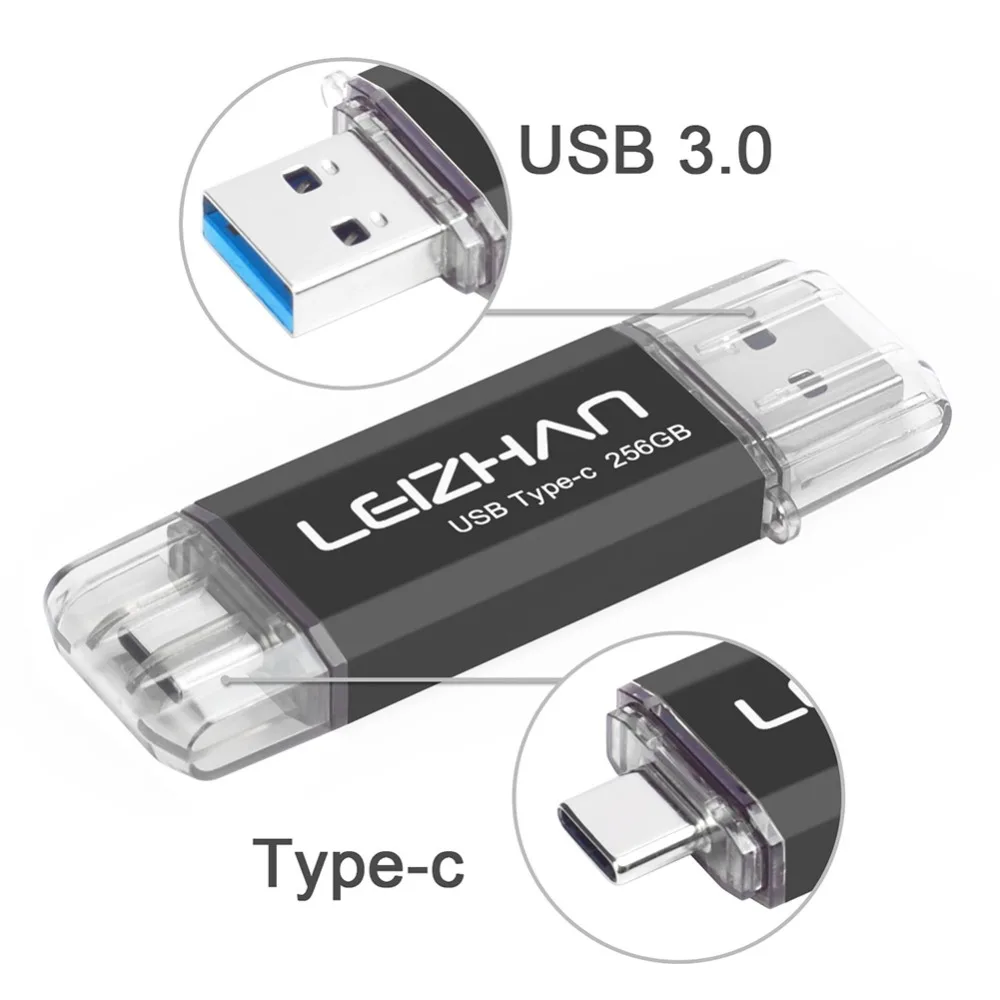 LEIZHAN TYPE C USB флеш накопитель фото 128 Гб 64 ГБ 32 16 Tipo флешка 3 0 2019|USB флэш-накопители| |
