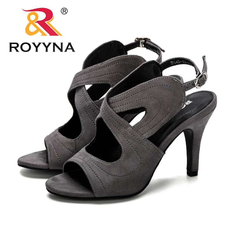 

ROYYNA 2019 Summer Women Sandals High Heel Ankle Strap Wedding Bridal Shoes Trendy Lady Satin Bride Prom Party Footwear Big Size