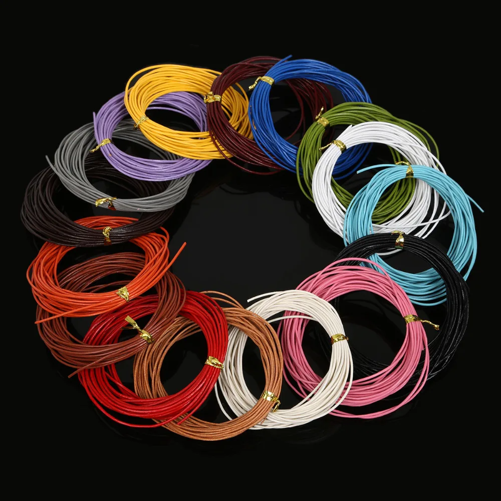 1 мм веревка из натуральной кожи 16 видов цветов 5 метров шнур для одежды и обуви