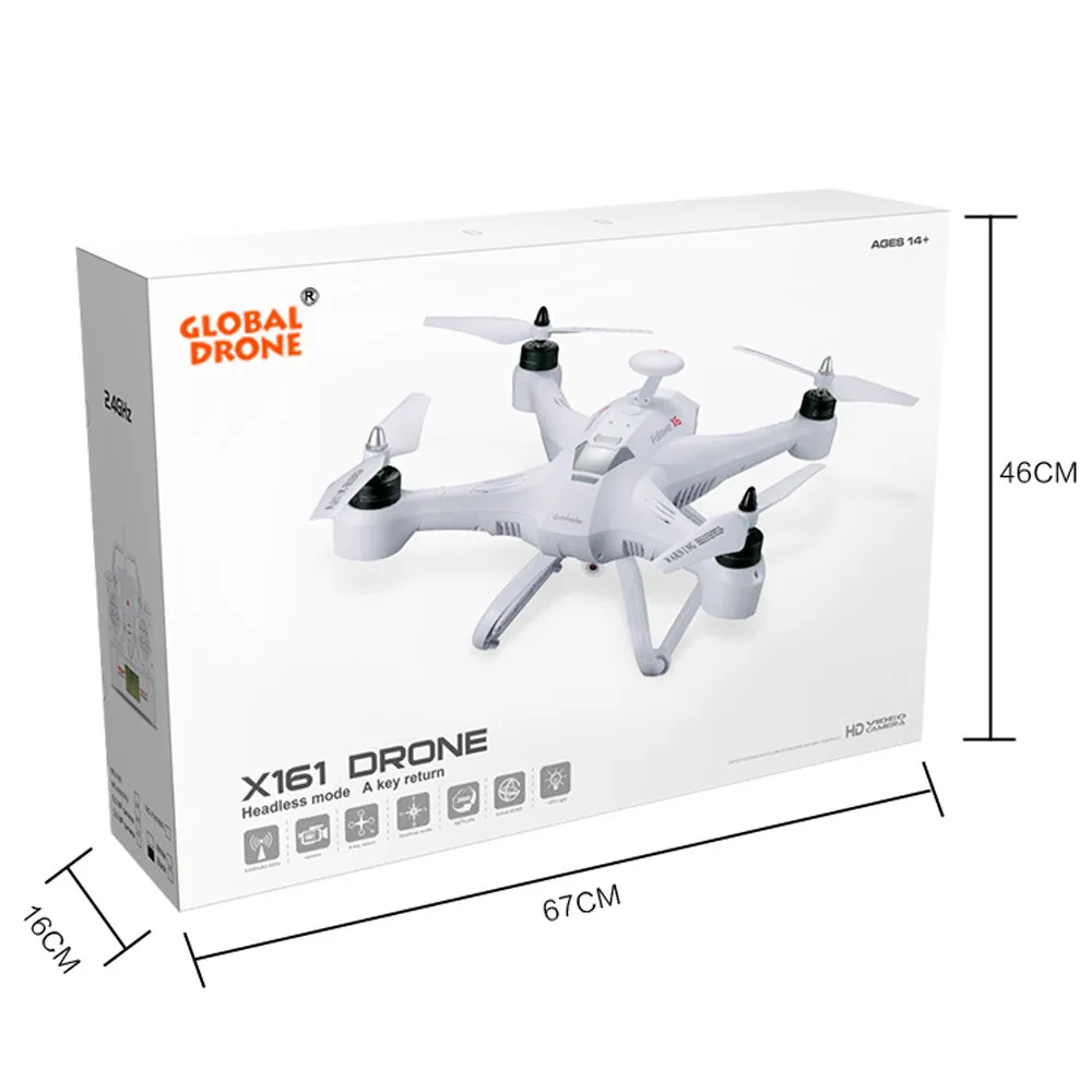 Global Drone X161 5,8 GHz FPV HD 2MP CAM 2,4 GHz 4CH 6 Axis Gyro Quadcopter Drone HD воздушный вертолет для фотографии самолета