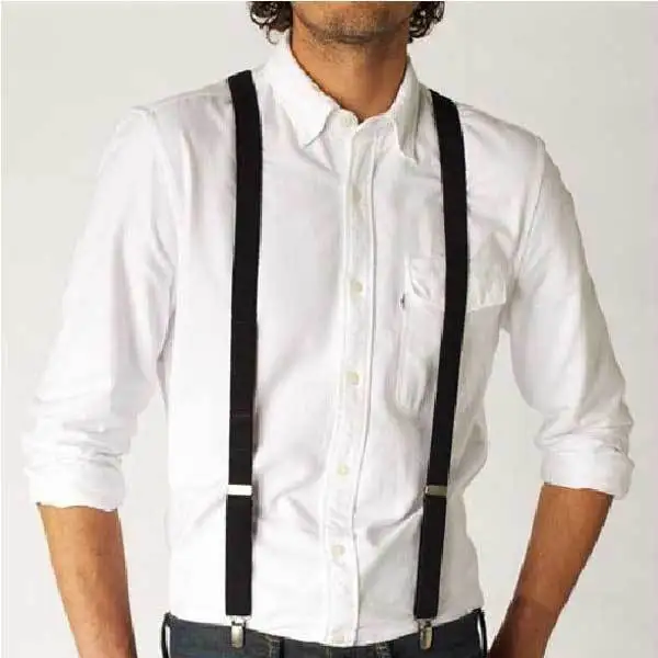 BuyGento Cheap Mens Womens Fashion 4 Clips Black No Cross-strap Suspenders | Женская одежда
