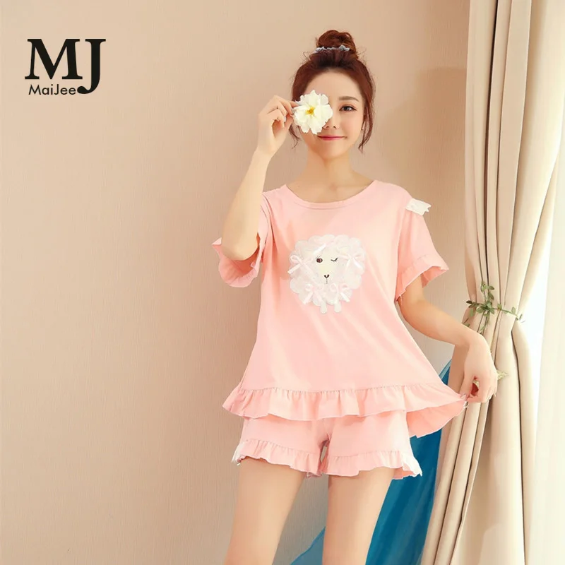 X037 MaiJee пижамы хлопка Chemise De Nuit Femme Для женщин Ночное 2019 Новый модный стиль хлопок