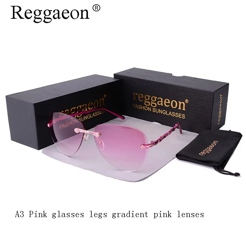 Женские очки пилота Reggaeon роскошные солнцезащитные в металлической оправе с