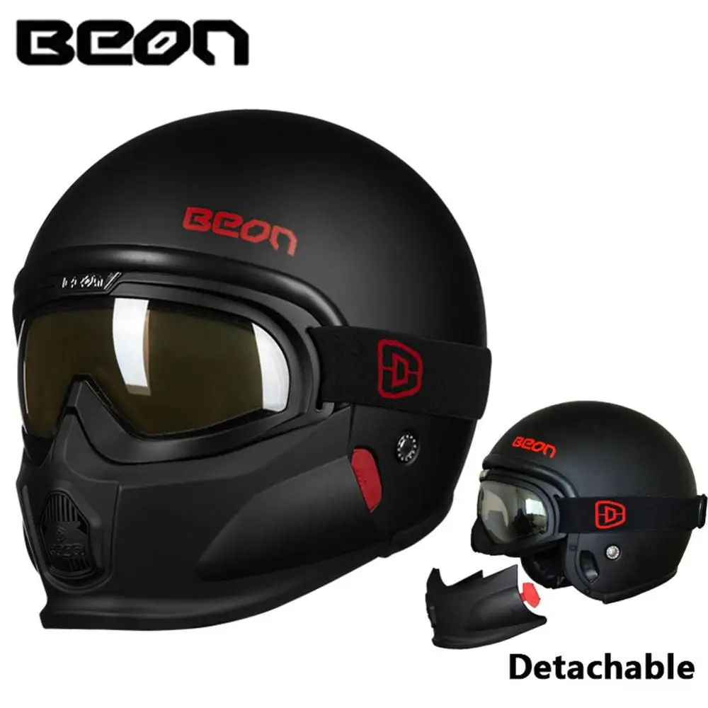 BEON мотоциклетный модульный шлем Ретро КАСКО мото Capacetes de Motociclista шлем мото Винтаж каск реактивный шлем с противотуманными очками