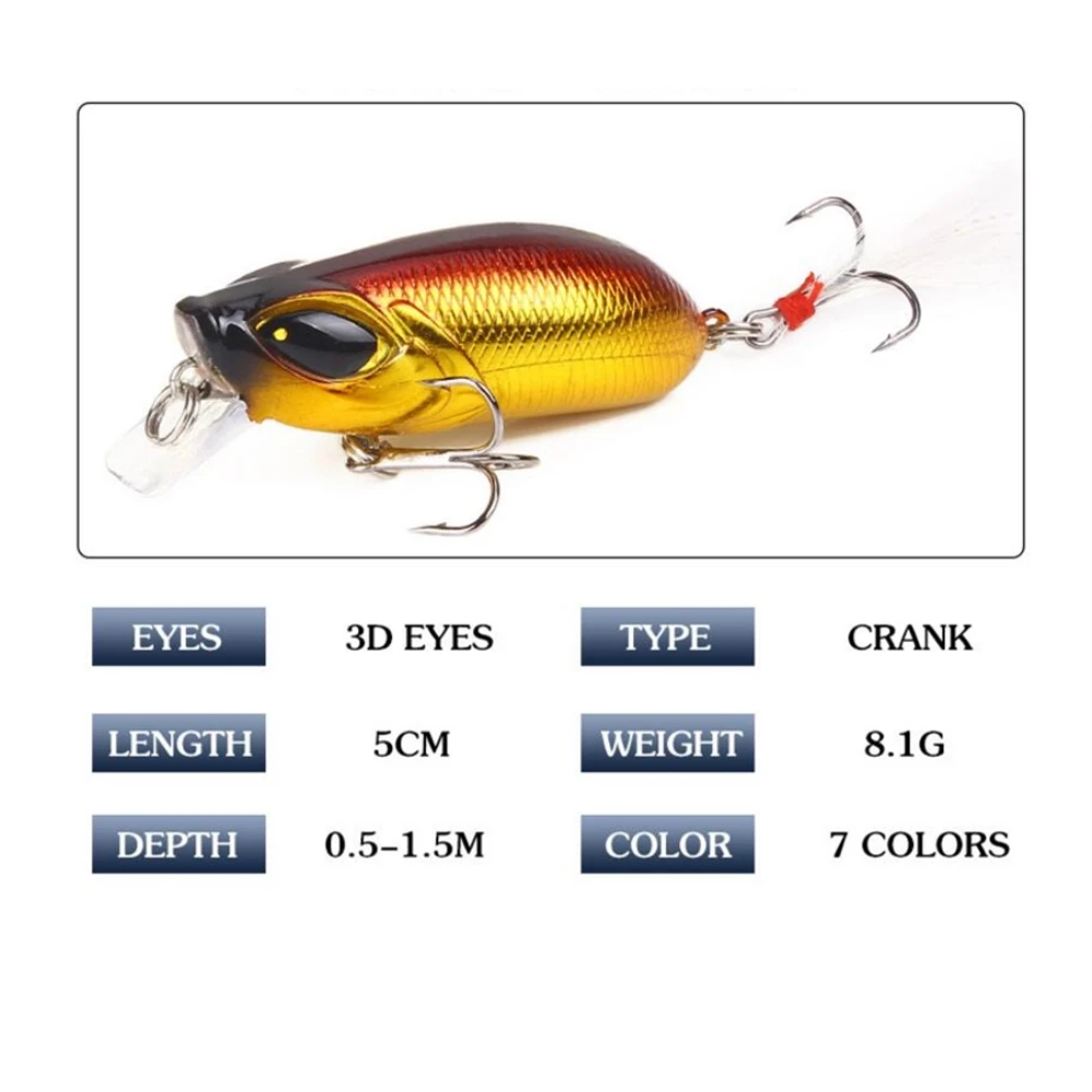 1 шт./лот рыболовные приманки в форме гольяна 5 см 8 г Кривошип для плавания