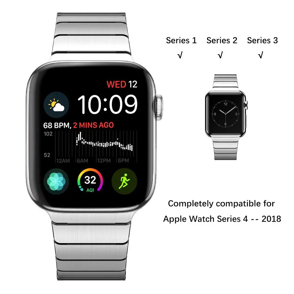Браслет JANSIN Link для Apple watch 42 мм 38 мм 44 мм 40 мм металлический ремешок из нержавеющей стали для iwatch Series 5 4 3 2 1