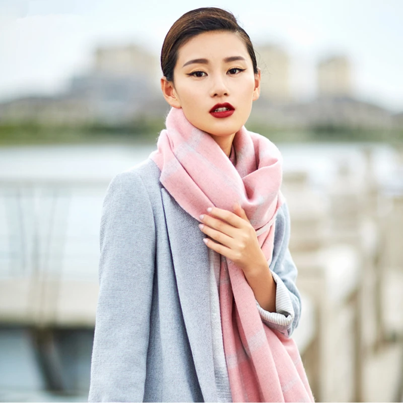 Double sided wool scarf Warm Thick Multi Colors Shawl Women Soft Scarves Cosywarmer | Аксессуары для одежды