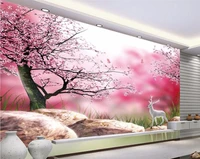 custom photo 3d room wallpaper non woven mural under the cherry trees decoration painting 3d wall murals wallpaper for walls 3 d