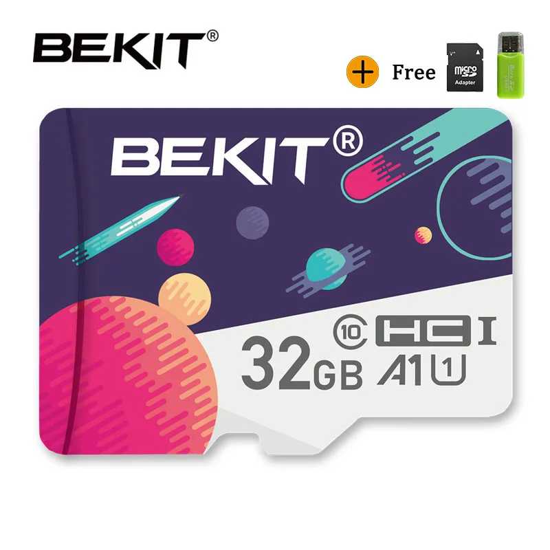 SA-32GB Bekit картой Micro SD объемом 16 Гб оперативной памяти, 32 Гб встроенной памяти, 64 ГБ 128 ГБ 256 Class10 TF карты A1 UHS-3 80 МБ/с. памяти microsd карты для samrtphone и настольный ПК - Емкость: SA-32GB
