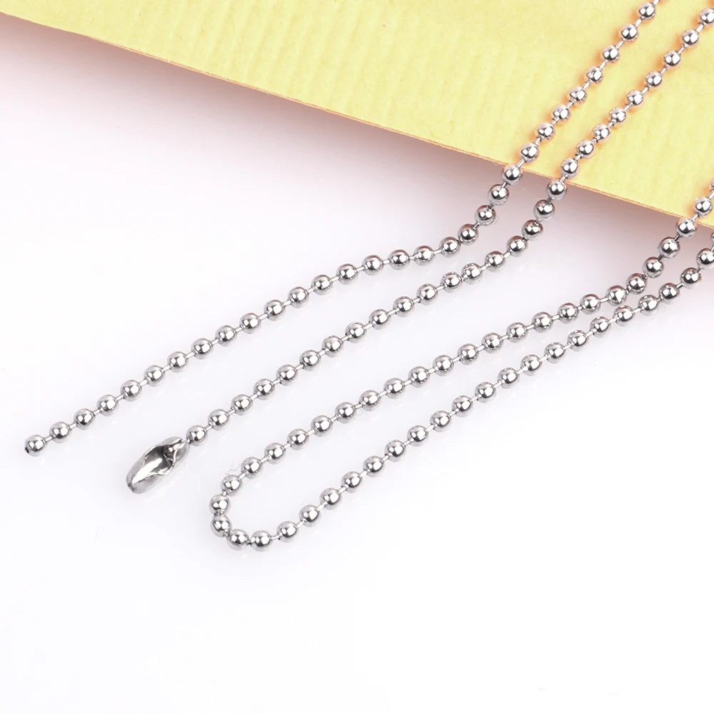 10 Pcs Stainless Steel Ball Bead Link Chains 60cm Length 1.6mm Silver Metal for DIY Making Jewelry Necklace Accessories | Украшения и