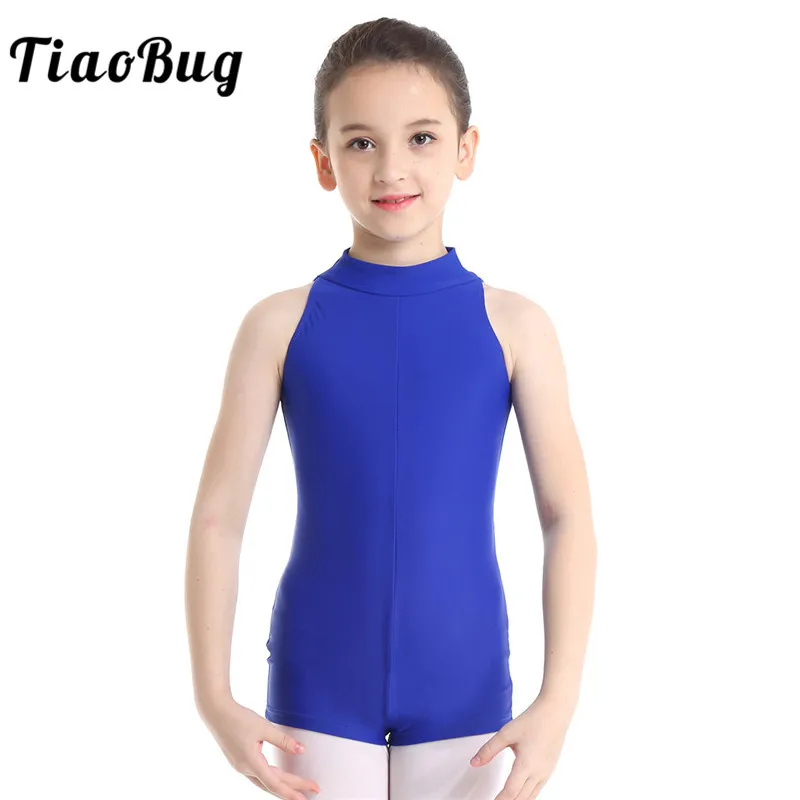 

TiaoBug Kids Sleeveless Solid Color Ballet Leotard Girls Gymnastics Leotard Unitard Gym Bodysuit Sports Jumpsuit Child Dancewear