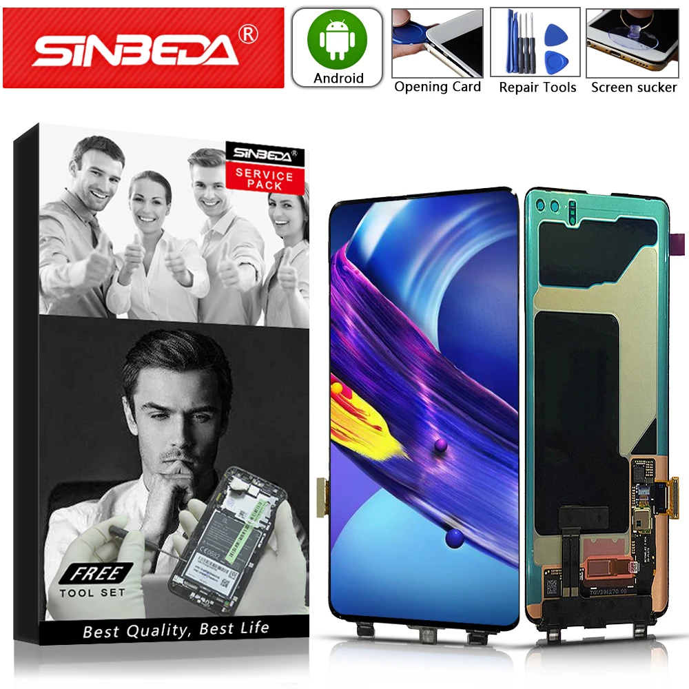 Супер AMOLED для Samsung Galaxy S10 Plus ЖК-дисплей с сенсорным экраном G975 G973 ЖК-дигитайзер S10e