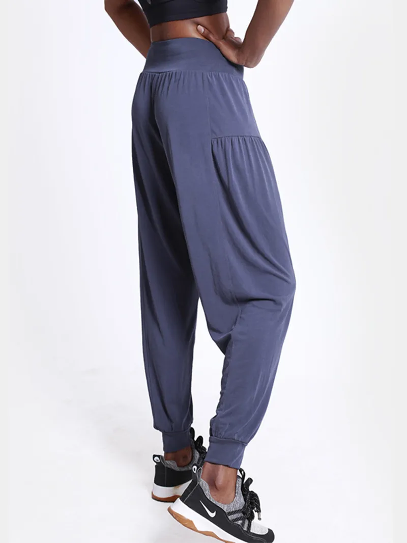 Спортивные штаны фонарики длинные шаровары для танцев быстро сохнут высокая