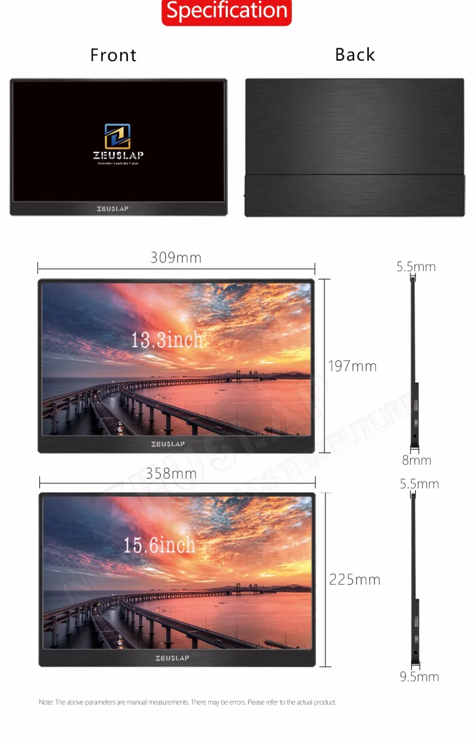 15,6 дюймовый экран монитор Портативный Ультратонкий 1080P ips HD usb type C дисплей для ноутбука телефона xbox Switch и PS4