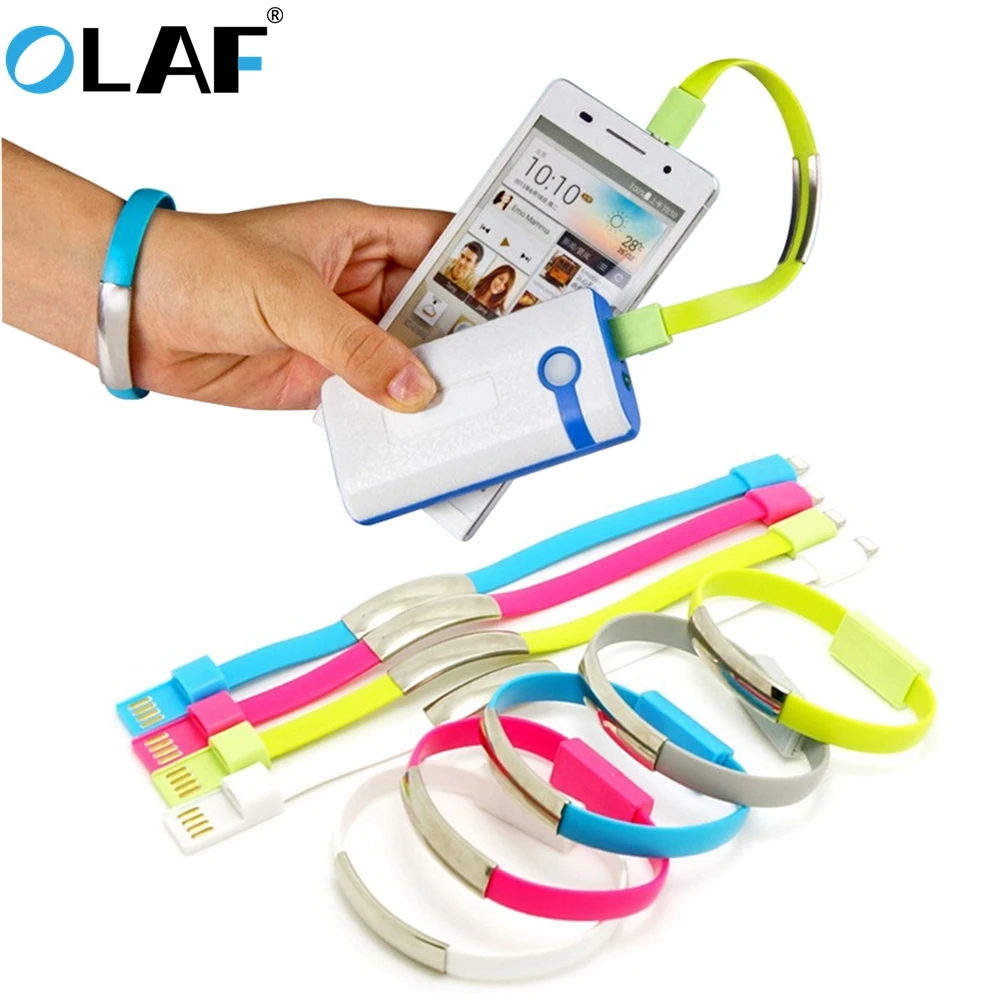 OLAF Hot Bracelet Micro USB Cable Type C USB Data Charging Cable For iPhone XS X Xr 8 7 Samsung S10 S9 Android USB Phone Charger