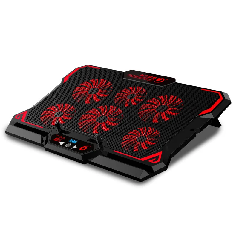 417*300*30MM Touch/Speed Notebook Radiator 17 inch laptop cooler Pad 6 fans Base Plate silence fan heat Sink bracket 2USB Port | Компьютеры