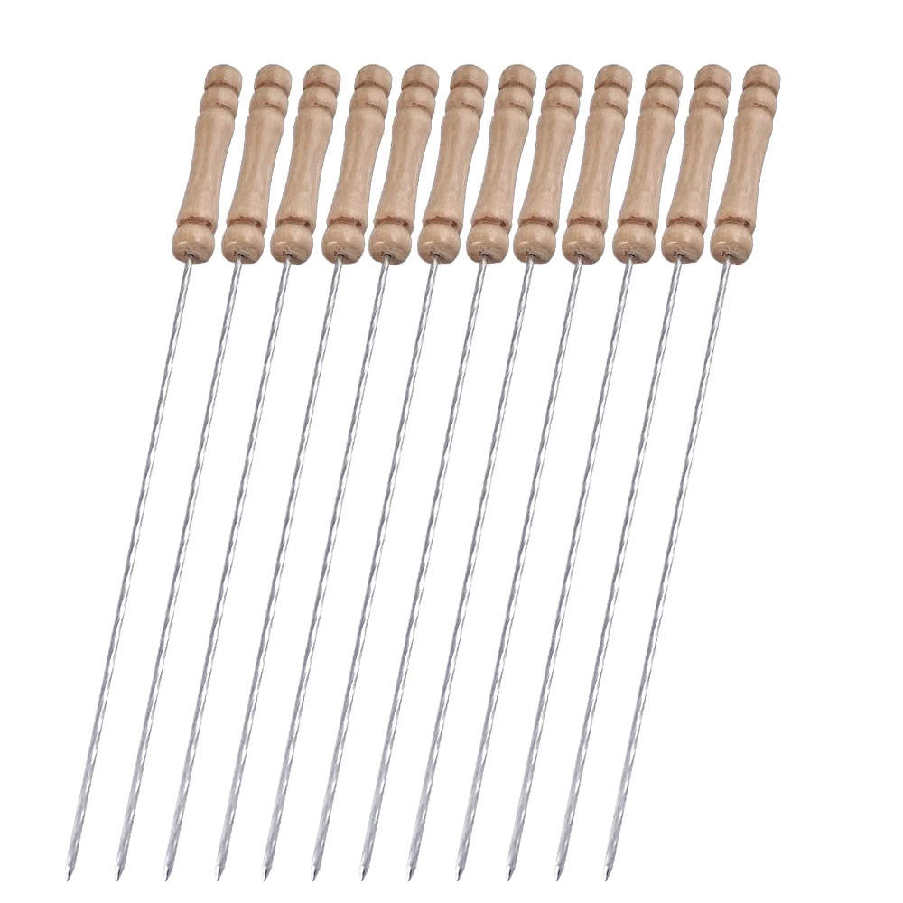 Деревянная игла для барбекю пикника 12 шт./компл.|bbq needle|metal bbqbarbecue needle |