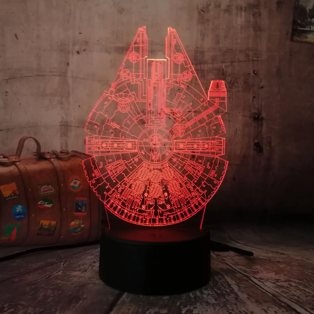 Фильмы Звездные войны космический корабль 3D LED RGB Ночник светильник 7 цветов