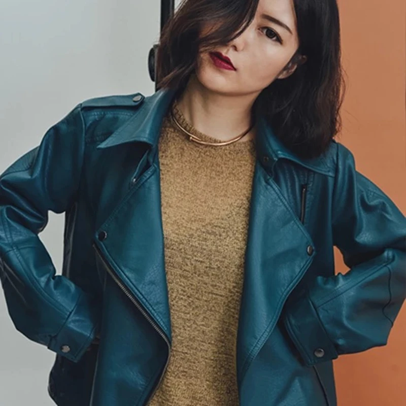 2 цвета, XS-XL, большие размеры, кожаная куртка, женские куртки, пальто, мотоциклетные, мягкая, на молнии, для девушек, кожа,, Jaquetas De Couro