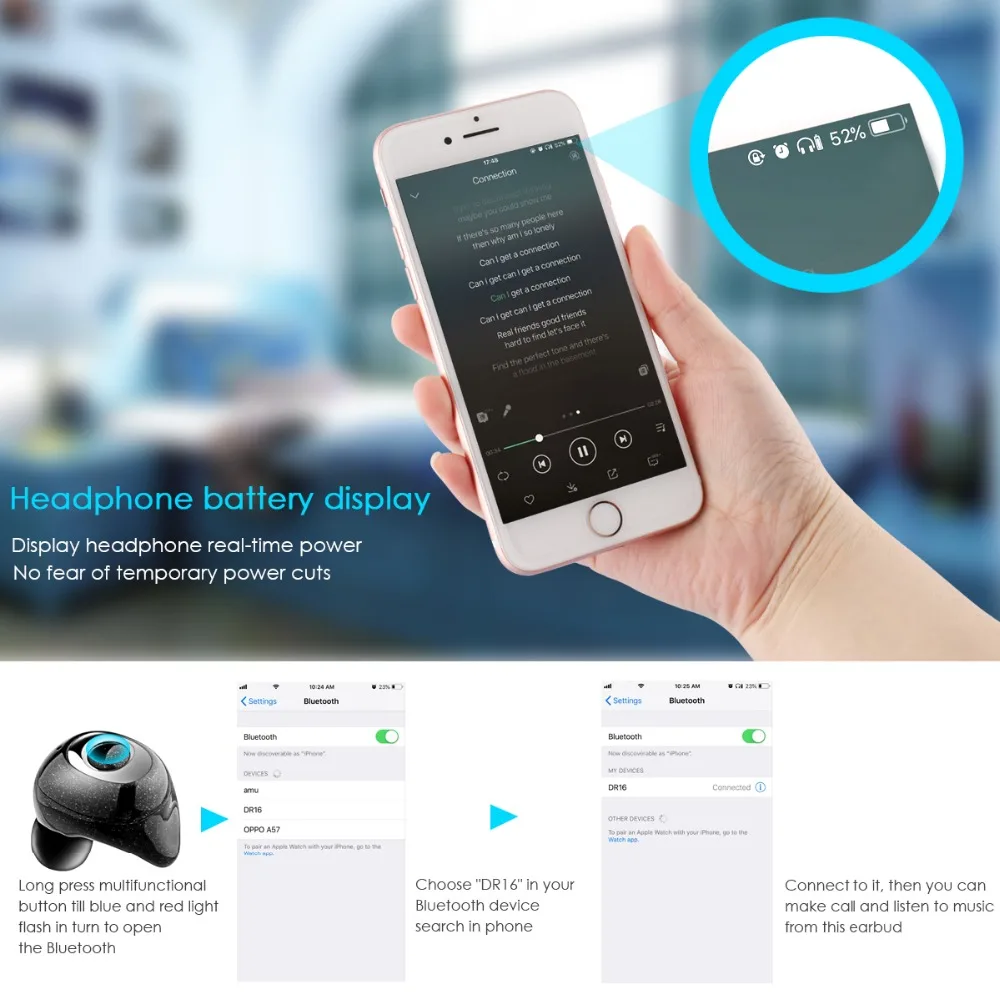 Водонепроницаемые TWS ture беспроводные наушники bluetooth 5 0 Bluetooth гарнитура с зарядным