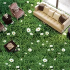 Самоклеящаяся настенная 3D плитка для пола, пасторальные растения цветов, зеленая трава, наклейка на обои, декор для ванной, гостиной