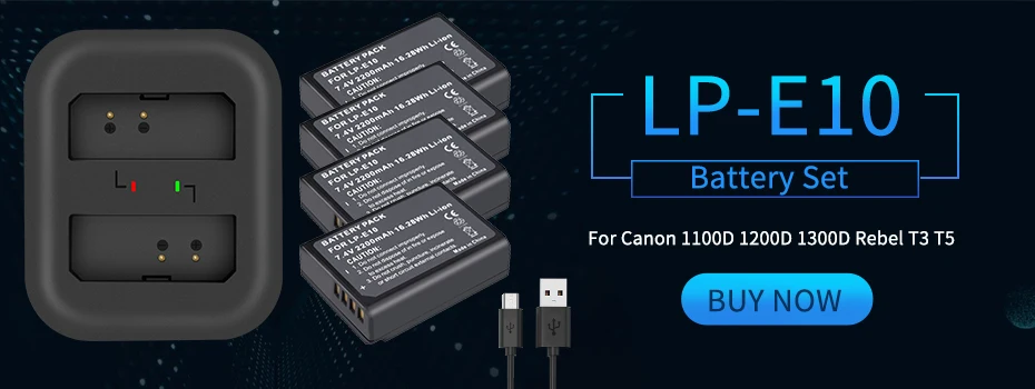 2x LP-E10 LP E10 LPE10 Камера батареи+ светодиодный USB двойной Зарядное устройство для цифровой однообъективной зеркальной камеры Canon EOS 1100D 1200D 1300D поцелуй X50 X70 X80 Rebel T3 T5 T6