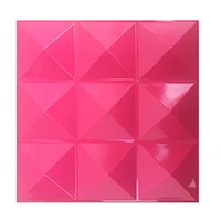 Pink 3D настенные панели водонепроницаемые пластиковые украшения дома аксессуары 3D настенные художественные наклейки 50 см* 50 см обои - Цвет: Pink