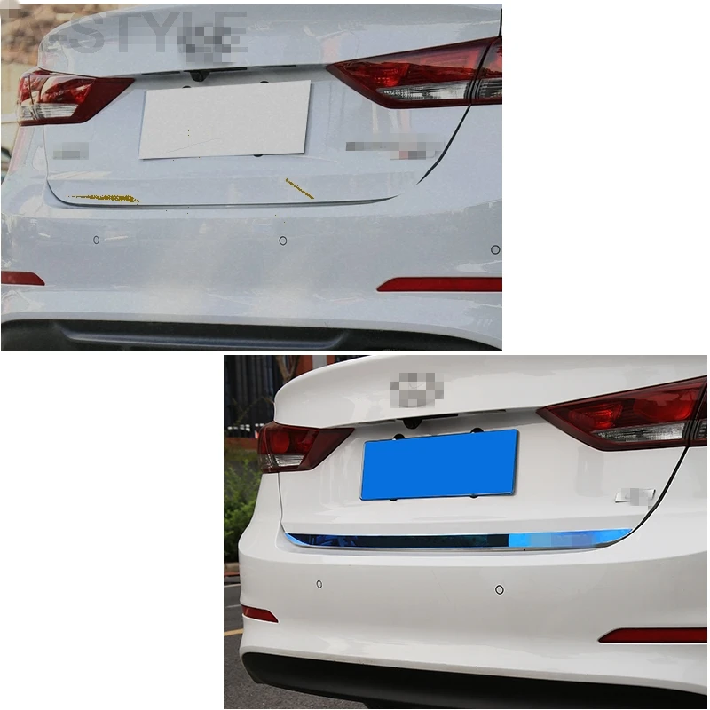 Для hyundai Elantra из нержавеющей стали, задний протектор багажника, накладка на задний бампер, защита на порог, накладка на заднюю дверь автомобиля