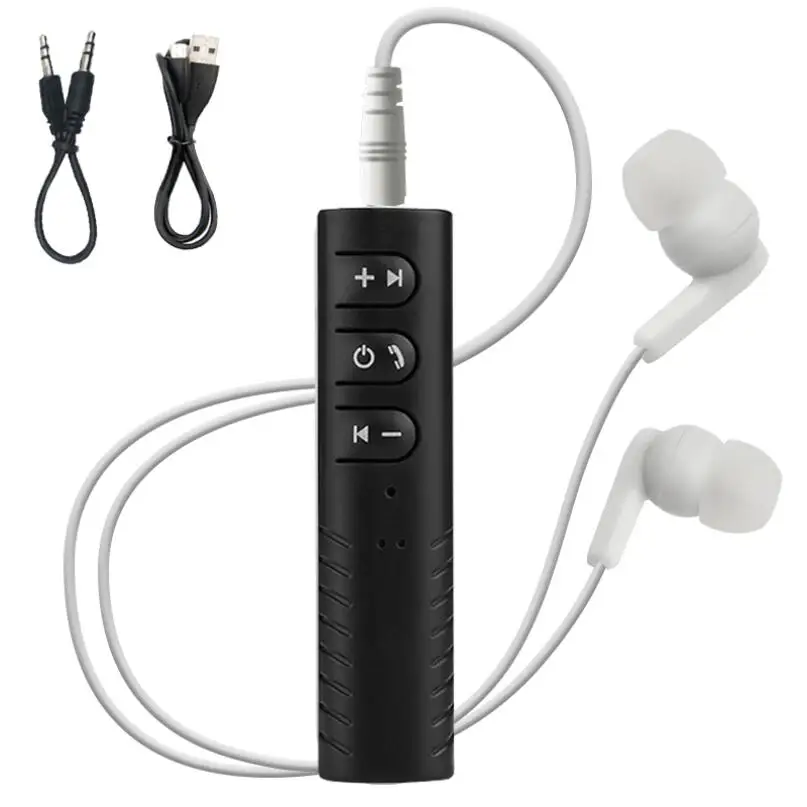 Earphone Black-White Вы первый Bluetooth наушники гарнитура Проводные 70 см Bluetooth наушники беспроводной приемник AUX с микрофоном громкой связи для телефона - Цвет: Earphone Black-White
