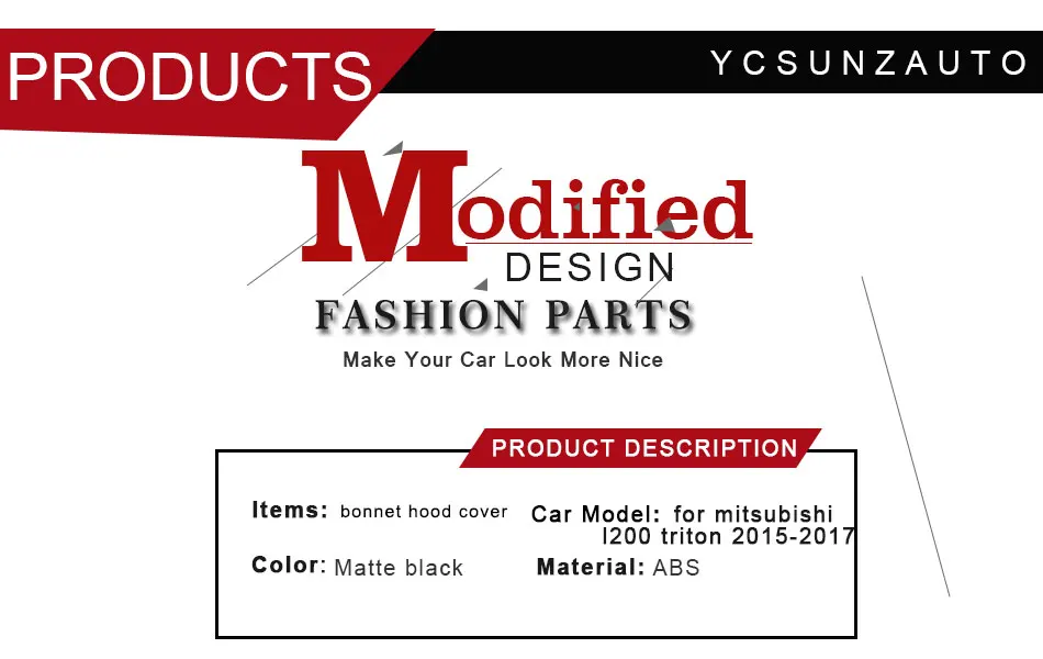 Черная крышка капота для Mitsubishi l200 Triton Pajero Sport крышка капота для Mitsubishi для Ycsunz