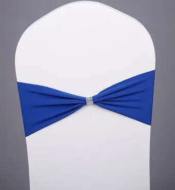 Royal blue 100 шт дизайн спандекс лайкра чехол для свадебного стула широкие пояса-кушаки Свадебная вечеринка стул именинника украшения стул створки - Цвет: Royal blue