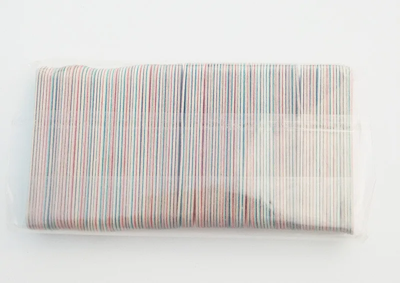 100 шт. двухцветные 75 мм пилки для ногтей розовые и синие &quotпастообразные мини&quot