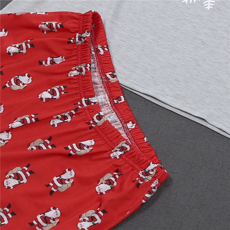 

Santa Claus Printed Pyjamas For Family 2019 New Year Family Matching Christmas Pajamas Set Parent-child Sleepwear Gray Nightwear