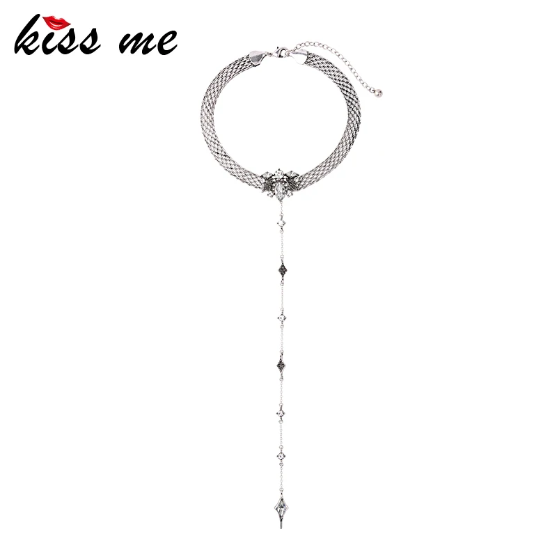 KISS ME, многослойное колье со стразами, ожерелье для женщин, новинка, Bijoux Maxi, массивное ожерелье, модное ювелирное изделие